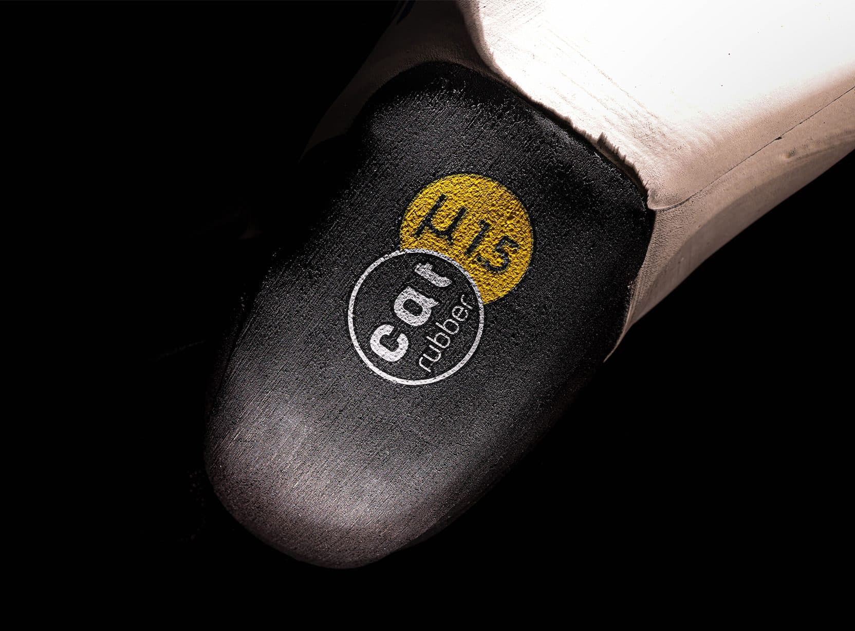 Heel reinforced with CAT compound